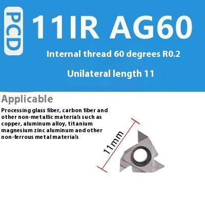 1160-Korea Imported Diamond Threaded Diamond Inserts 16ER/IR A55 AG60PCD Gemstone External Threaded Cutter Grain Shandong Denso Pricision Tools Co.,Ltd.